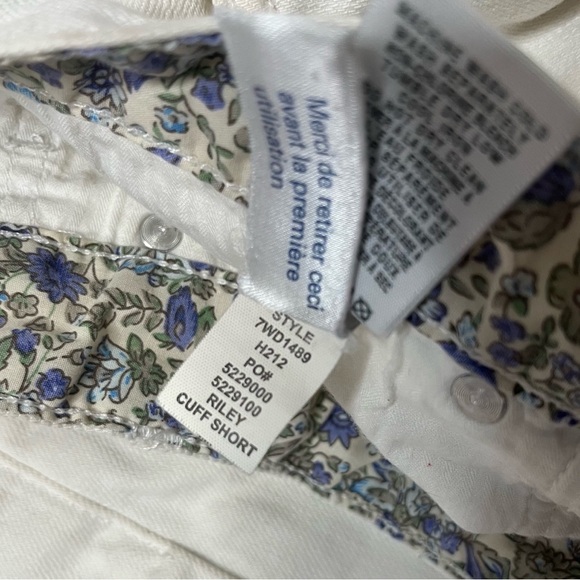 LUCKY BRAND White Denim Jean Shorts Riley 5 Pocket Frayed Hem Size 27 4 - Picture 7 of 10